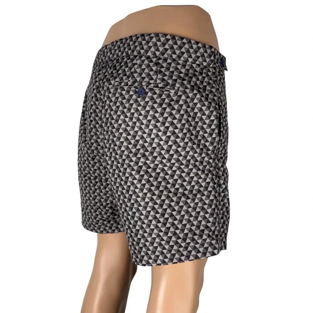 Frescobol Carioca x Aman Mens 36 Shorts Printed Swim Brown Tan Lined Casual EUC